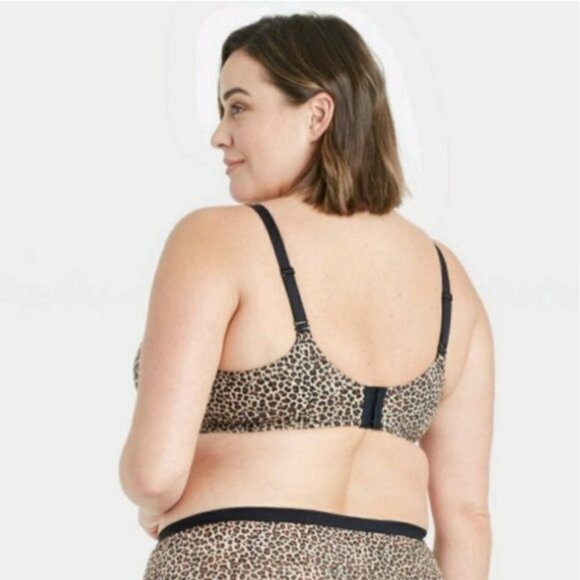 AUDEN 42D Superstar Lightly Lined T-Shirt Bra Leopard Print - Picture 2 of 7